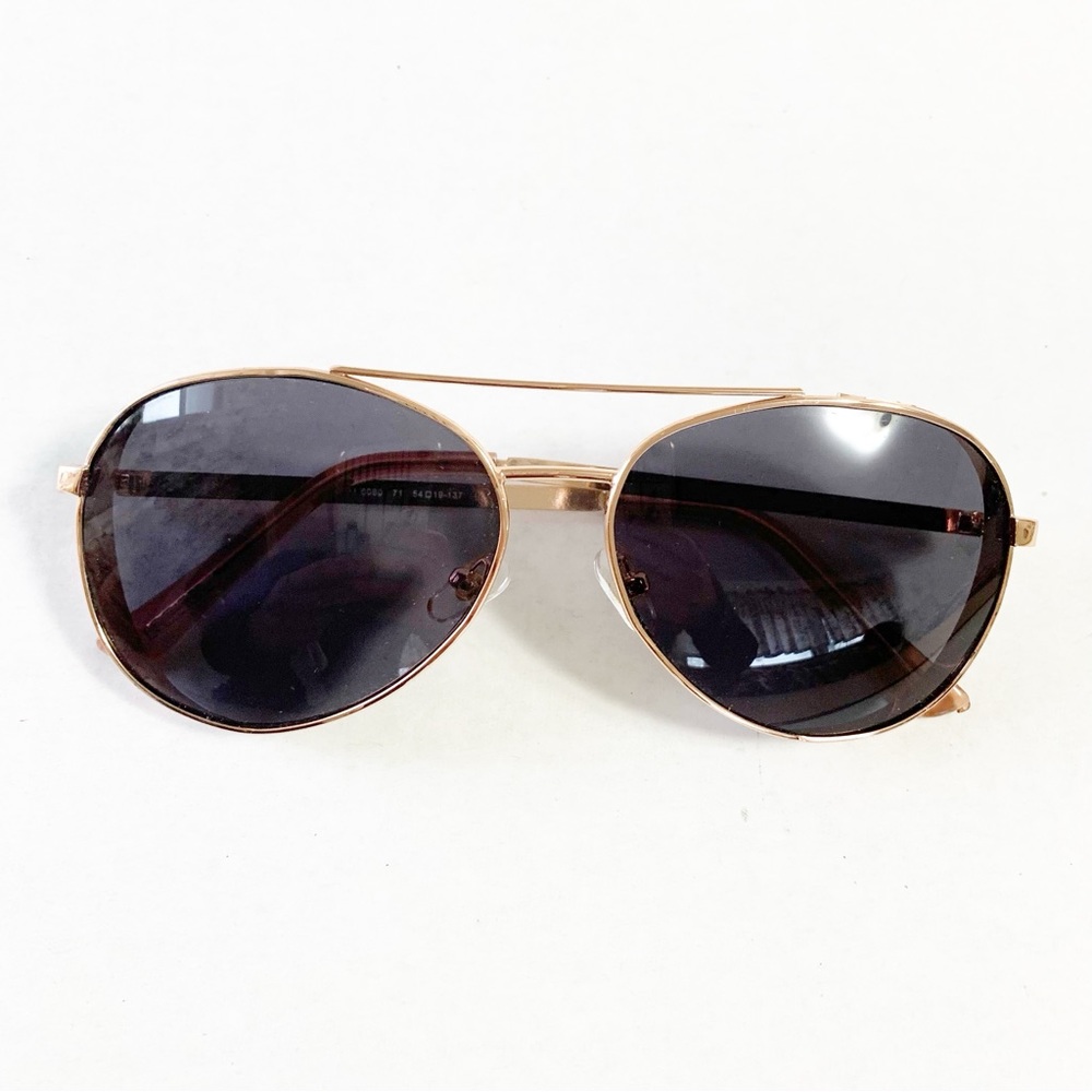 🎁 Joe's Jeans aviator rose gold rhinestones brow bar sunglasses JJ 6060